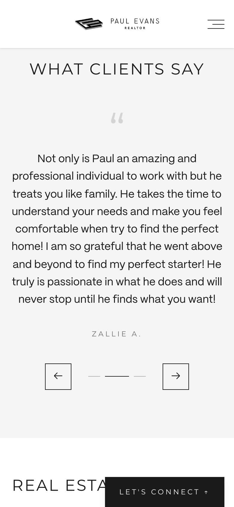 Mobile client testimonial
